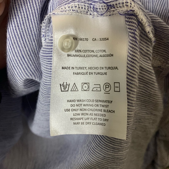 Anthropologie Maeve Blue Stripe Ruffle Blouse - Picture 8 of 8